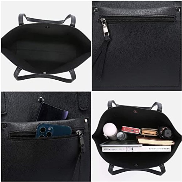 Loiral Tote Bag For Women Large Capacity Shoulder Bag with Front Pocket Pebbled - Picture 5 of 6